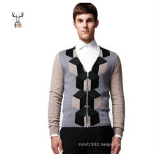 Custom Jacquard Knitwear ODM Patterned Knitted Sweater Cardigan Men